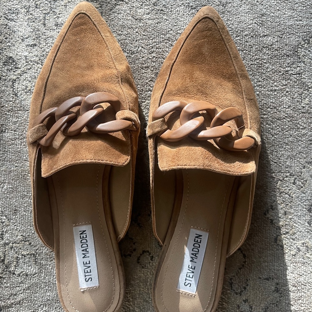 Steve Madden Mules - Brown Suede & brown chain 2022